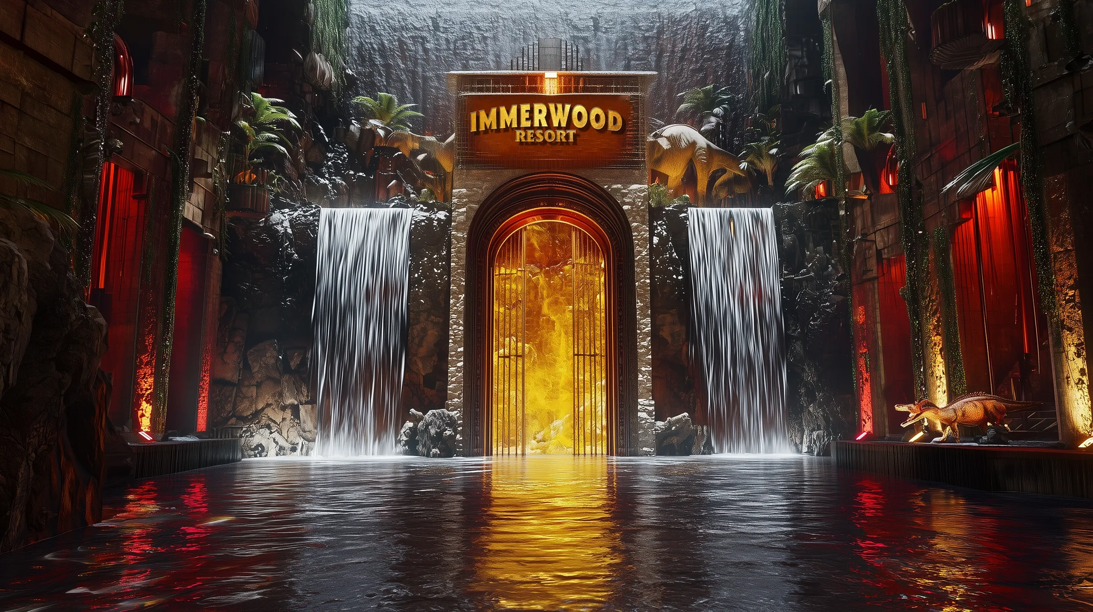 An illuminated gateway into an Immerwood world