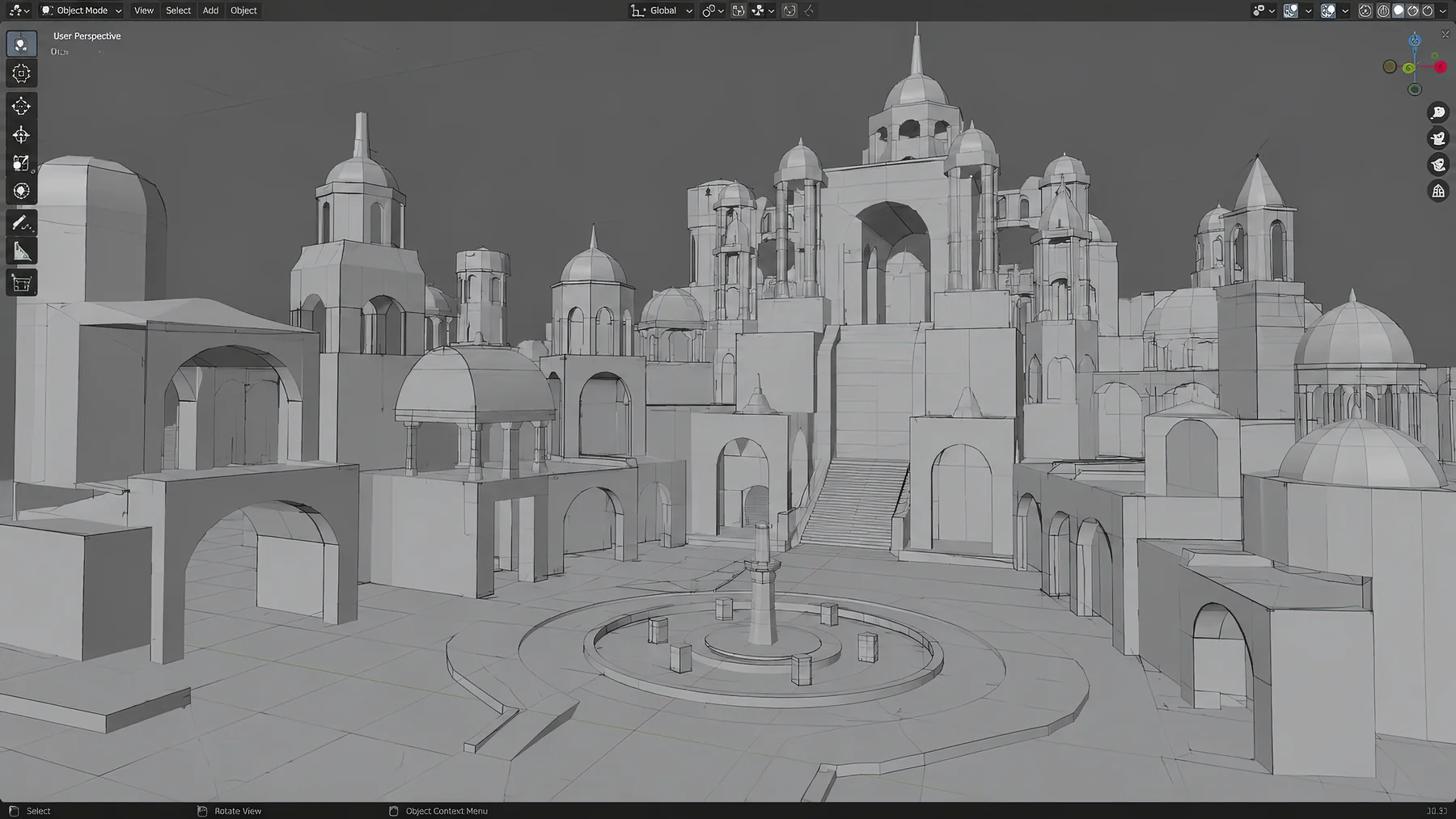Early spatial massing for an immersive destination